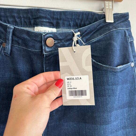 WRAP London High Rise Wide Leg Jeans Indigo Blue 8 NWT - Picture 7 of 12